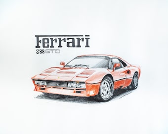 Ferrari 288 GTO Poster Red 1980s Classic Supercars Wall Art - Etsy