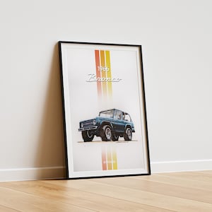 Car poster - Ford Bronco - Custom Art (Hand - Drawn) - Print