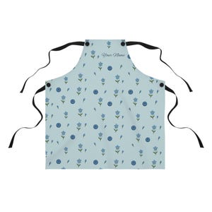 Personalized Floral Apron for Baking, Cooking, Gift for Chefs, Wedding, Housewarming, Kitchen Decor, Custom Name Apron