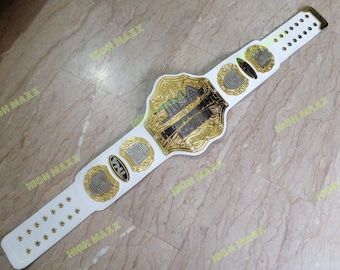 TNA World Heavy Weight Wrestling Championship Tegelriem 4 mm Zinkplaat Vergulde Dubbele Lagen Handgemaakt Echte Leren Leren Band