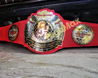 JCW World Juggalo Heavyweight Wrestling Championship titelriem vergulde messing platen rode echt leren band