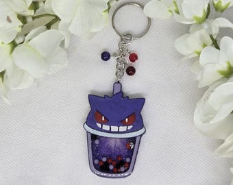 Gengar B-grade boba cup shaker keychain