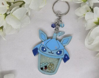 Shiny Glaceon boba cup shaker keychain