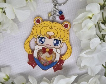 Magical Moon heart shaker keychain
