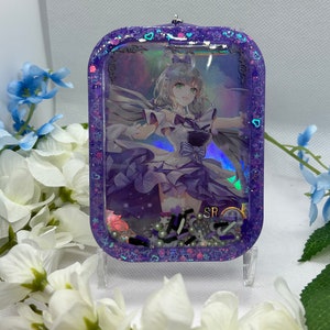 Anime musical songstress waifu full card shaker keychain