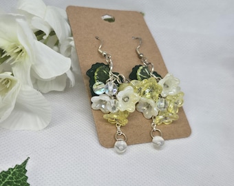 Yellow flower earrings