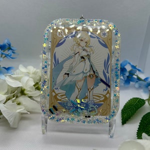 Gaming star waifu full card shaker keychain