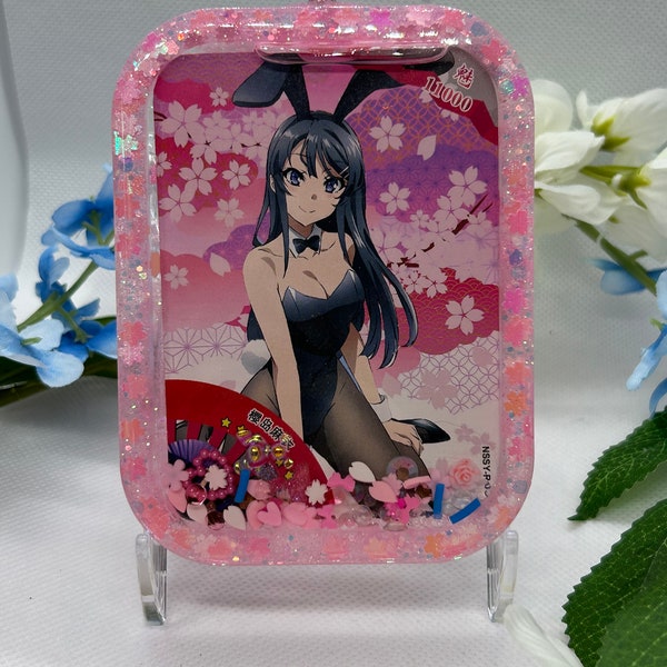 Anime Hase Waifu voller Card Shaker Schlüsselanhänger