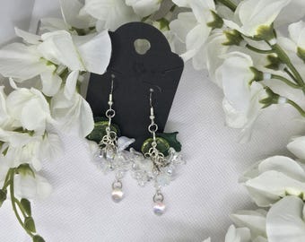 White flower earrings