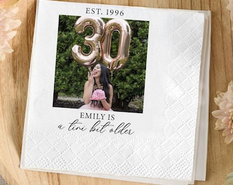 A Tini Bit Older Martini Themed Photo Birthday Napkins, Espresso Martini Party Napkins, 30th Birthday Decor, Cocktail Theme Party Supplies