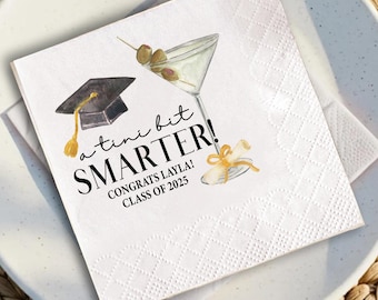 A Tini Bit Smarter Graduation Napkins, Custom Funny Graduation Party Napkins, Class of 2025 Paper Napkins, College Grad Party Decor