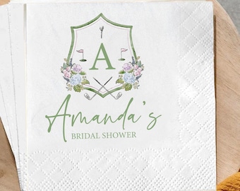 Golf Bridal Shower Napkins, Golf Theme Bachelorette Party Napkins, Personalized Wedding Shower Decor, Funny Golf Bride Party Supplies