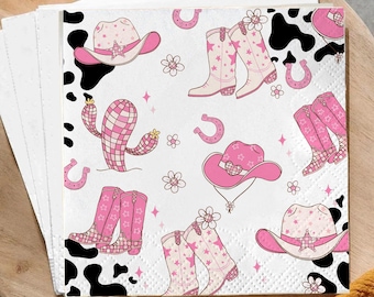 My First Rodeo Cowgirl Pink Napkins, First Birthday Party Decor, Western Cowgirl Theme, Pink Rodeo Party Supplies, Girl 1st Birthday