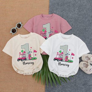 Personalized Name Girl Caddy Baby Romper Sweatshirt, Golf Baby Clothes, Daddy&#39;s Golfing Buddy Outfit, Birthday Girl Gift, Father&#39;s Day