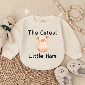 Cutest Little Ham Romper, Funny Farm Baby Clothes, Baby Pig Outfit, Cute Baby Shower Gift, Baby Bodysuit, Toddler Animal Romper