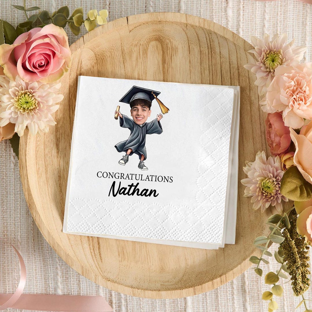 Personalized Graduation Photo Napkins, Custom Grad Party Napkins, Class ...