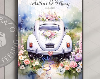 Regalo di denaro personalizzato per matrimonio / Auto per matrimonio / Idee regalo di denaro fai da te da realizzare / Regalo di nozze per gli sposi / Scarica A4