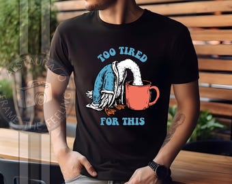 Too Moe voor dit T-shirt met korte mouw, grappige ganskoffieontwerpt-shirt, snauwende ochtendhumor Sassy Goose-shirt, trendy retro cafeïneliefhebber