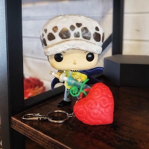 Porte-clés une pièce Fruit du diable | Trafalgar Law Ope Ope No Mi | Cadeau animé | Accessoire pirate coeur | Porte-clés avec étiquette NFC