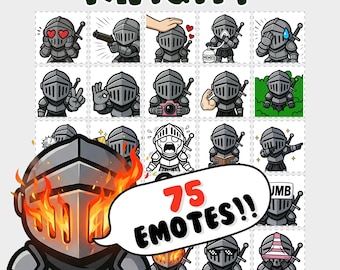 Twitch Emotes: Medieval Knight emote bundle pack, medieval emojis, stream assets (PNG)
