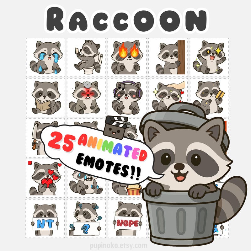 Raccoon Emojis Etsy raccoon-emojis-etsy