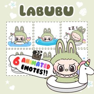 Animated Labubu Emotes Pack: Green Grape Twitch, Discord, Kick (Digital Download)