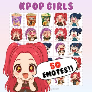 KPOP DEMON HUNTERS Twitch Emotes Pack – Twitch emotes, Cute Chibi girls, Discord Emotes, cute png emotes.