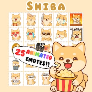 Animated Twitch Emotes: Shiba Inu Emoji Pack, Discord emotes (GIF)