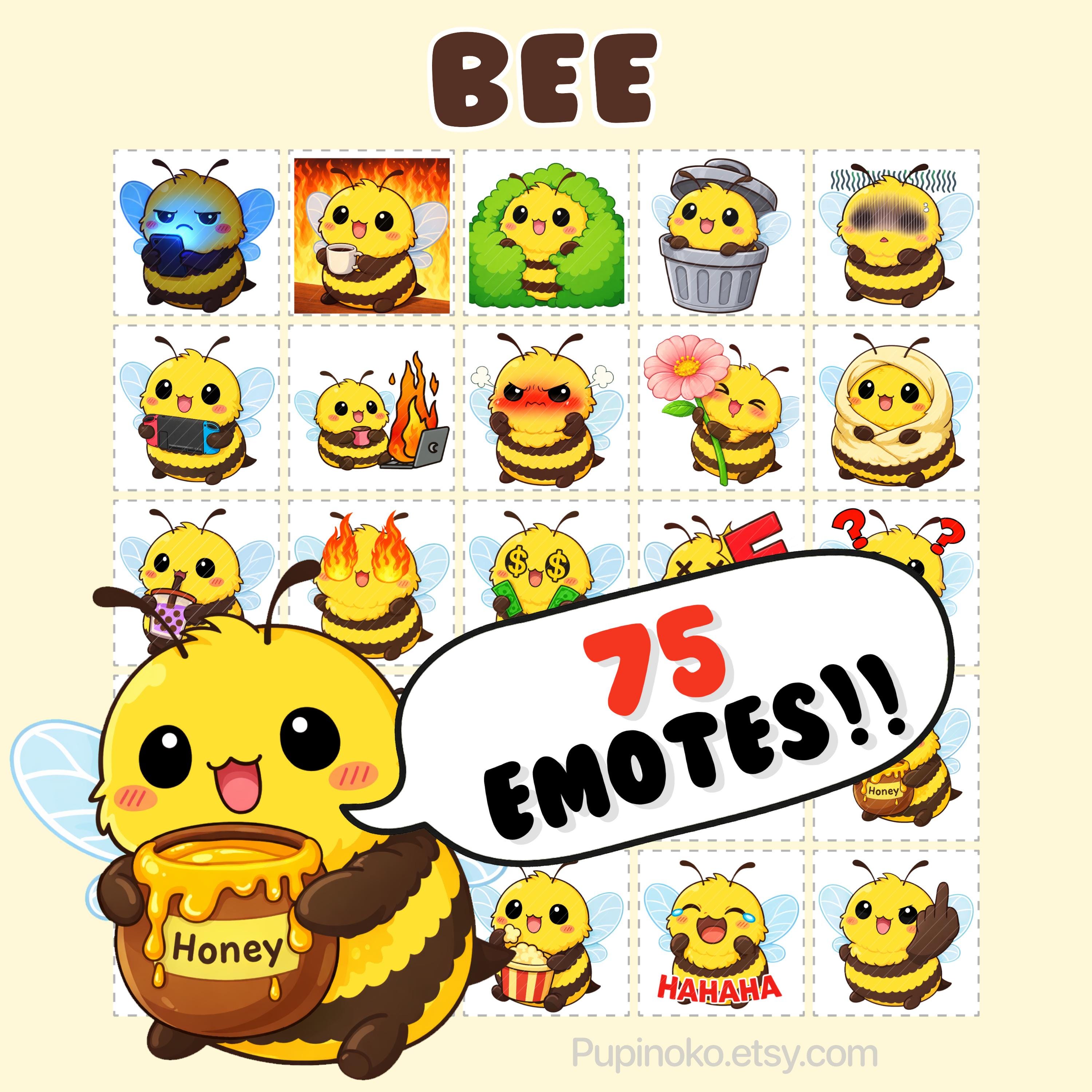 Bee Emotes for Twitch and Discord: Stream Reactions, Adorable Bee Emote ...