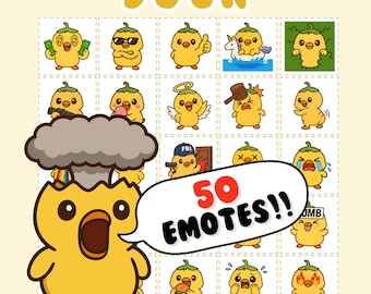 Twitch-emotes, Duck-emotes, emotebundel, Discord-emotes, megapack, schattige emotes, bundelpakket, emotebundel, emotepakket, grappige emotes