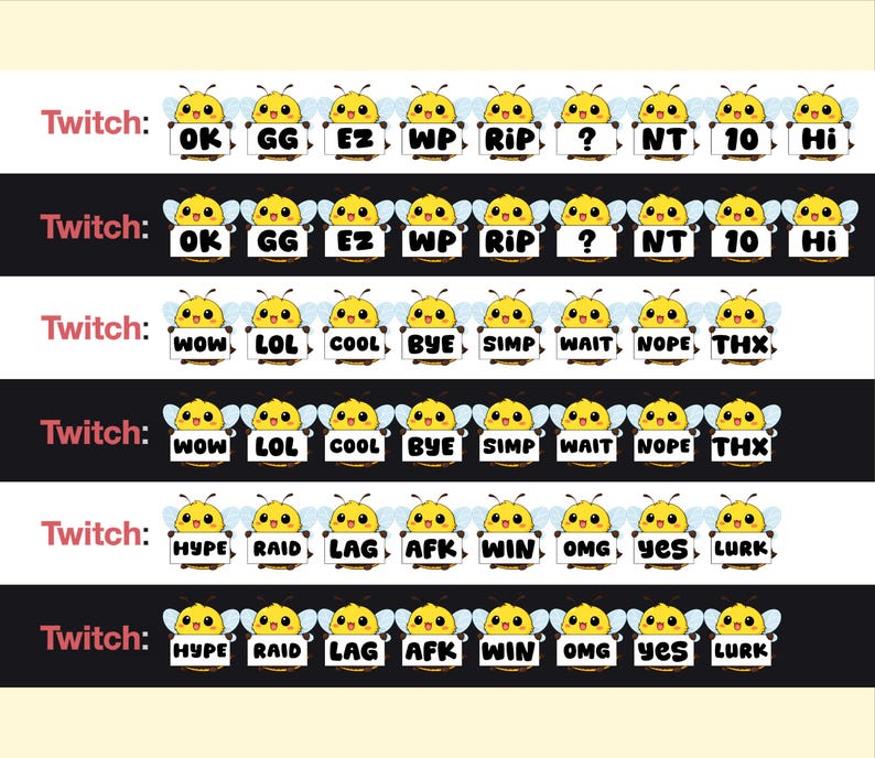 Emoticonos de abejas para Twitch y Discord: Reacciones a transmisiones ...