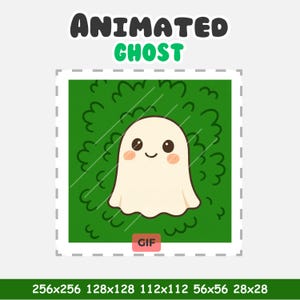 Animated Ghost Twitch Emote: Chibi Stream Chat, Discord (GIF Digital Download)
