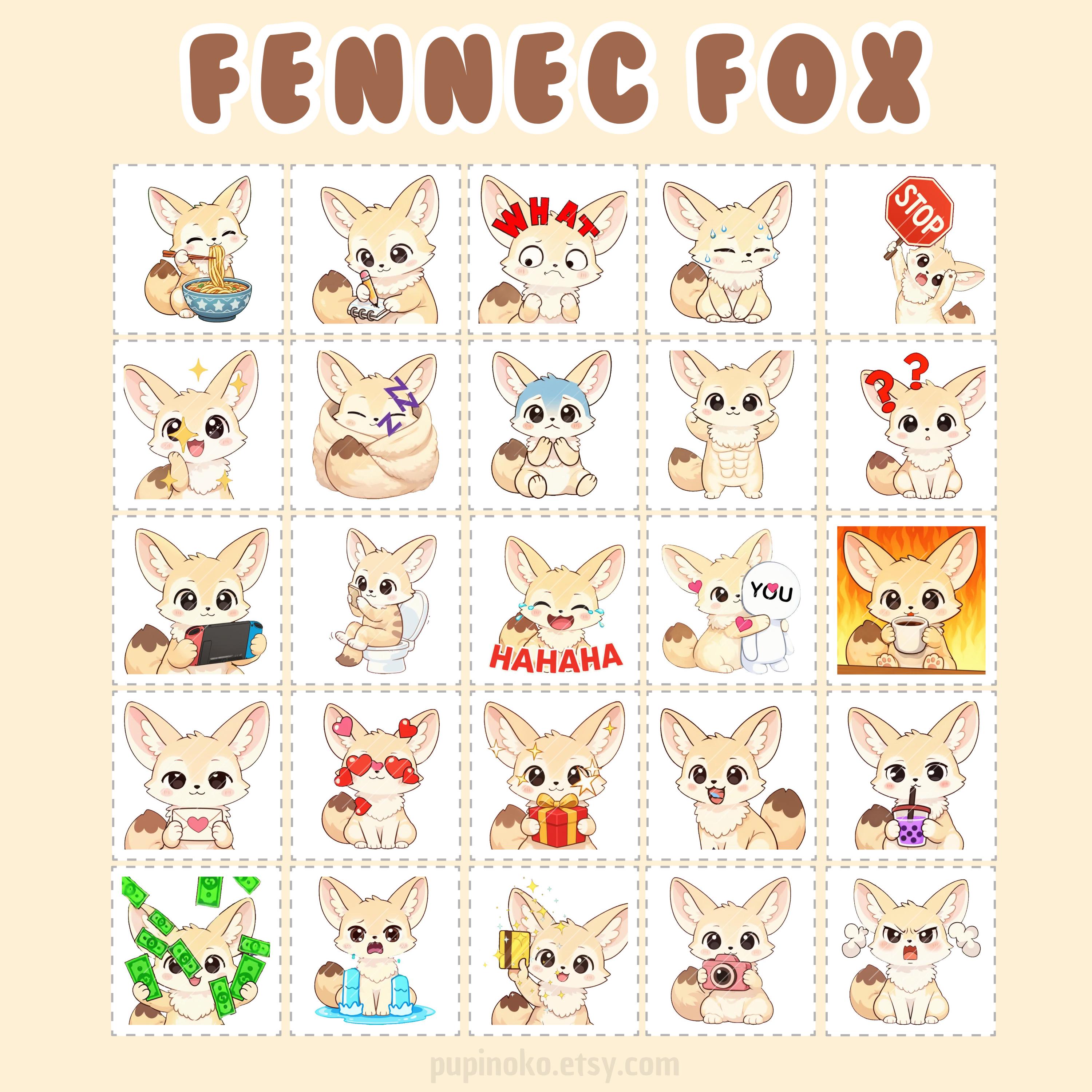 Animated Twitch Emotes: Fennec Fox Emote Bundle, Discord Bundle Pack ...
