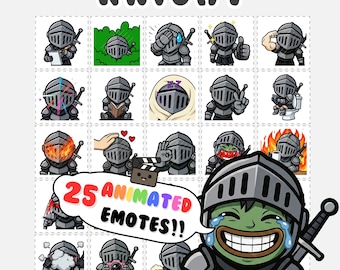 Animated Twitch emotes: Medieval knigh emote bundle, Discord Stickers, Stream assets, Emoji Pack (GIF)