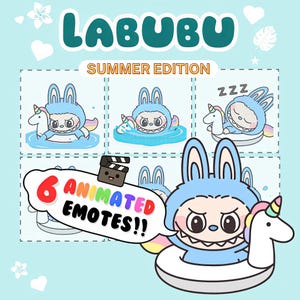 Labubu emotes pack | 6 cute animated Emotes for Twitch Chat & Alerts | Stream Emotes, Emoji Pack, monster emotes, cute emotes