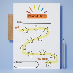 Printable Reward Chart for Kids,Positive Reinforcement Tracker,Chore and Stay in bed chart,Printable tracker,Instant PDF download,Goal chart