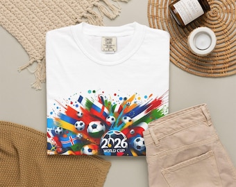 Camiseta comemorativa da Copa do Mundo, Camiseta de Futebol, Camiseta Unissex com Estampa, Roupa Esportiva, Artigos para Torcedores, EUA/Canadá/México 2026