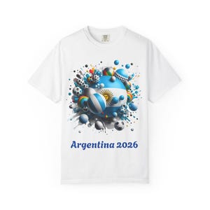 Argentina 2026 Garment-Dyed T-Shirt, Soccer Fan Apparel, Sporty Casual Wear, Perfect for Match Days, Unique Gift for Fans