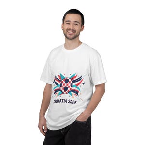Camiseta com o escudo da seleção croata de futebol para 2026 | Camiseta com o emblema do futebol croata imagem 3
