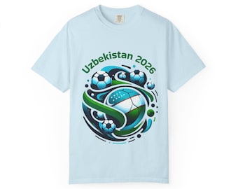 Camiseta de fútbol de Uzbekistán 2026, unisex, de algodón teñido en prenda, ropa para aficionados al Mundial.