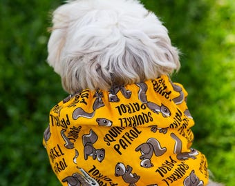 Squirrel Patrol Dog Snood for long ear dog | Non-slip ear protector for dachshund, cavalier, cocker, doodle, setter, basset