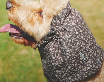 Retro Floral Dog Snood for Cavalier, Cocker Spaniel, Long-Eared Breeds, Soft Cotton Ear Cover, Ear Protection
