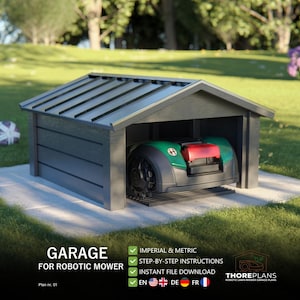 Planos de garaje para cortacésped robótico / Instrucciones de construcción (hazlo tú mismo)