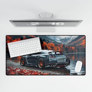 Jdm Gtr R35 Car Desk Mat for Gamers and Car Enthusiasts | Office Accessories, Gaming Mouse Pad, Desk Decor, Gift for Him, Auto Lovers