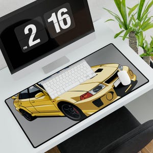 Jdm Mitsubishi Evo Car Desk Mat - Stylish Office Decor, Gamer&#39;s Mouse Pad, Automotive Gift, Desk Accessories, Customizable Workspace