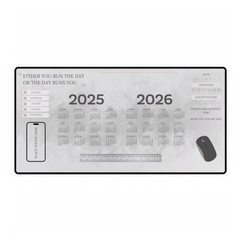 Motivational Daily Planner Desk Mats for Productivity, Large Workspace ...