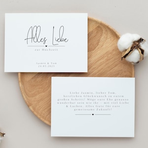 Carte de mariage personnalisée – recto et verso personnalisables | Modèle Canva pour l'auto-édition | Carte de mariage numérique