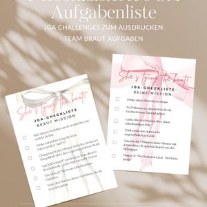 JGA Spiel zum Ausdrucken PERSONALISIERT | Checkliste für den Junggesellinnenabschied | Team Braut Aufgaben | Printable JGA Vorlage