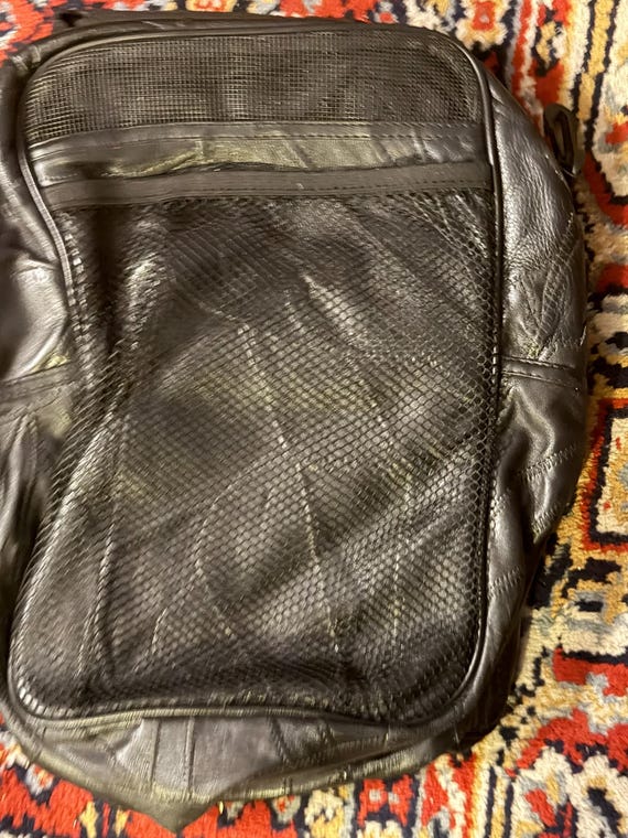 vintage patchwork leather backpack appears to be … - image 2