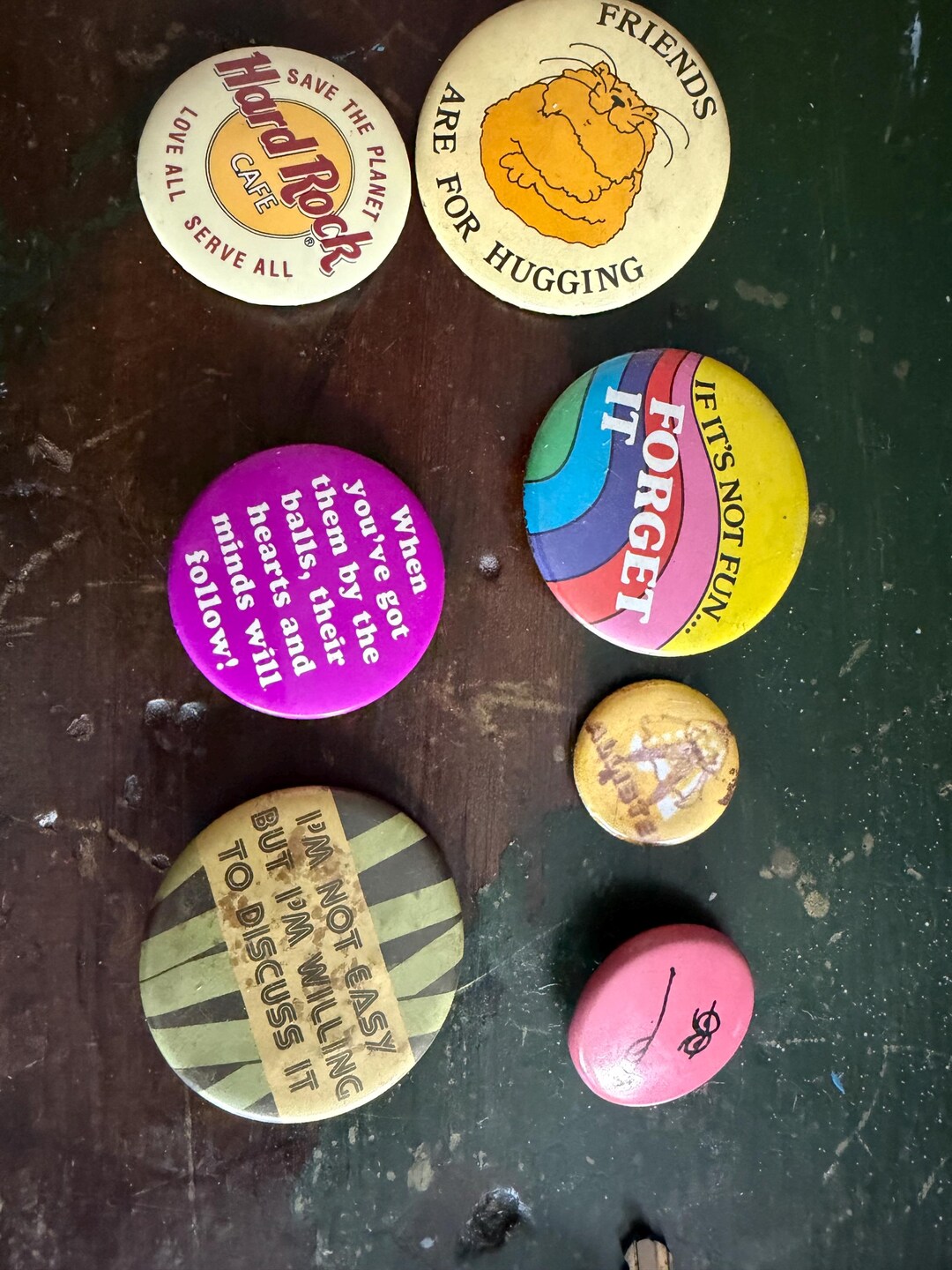 Vintage Lot of Seven Pin Back Buttons - Etsy